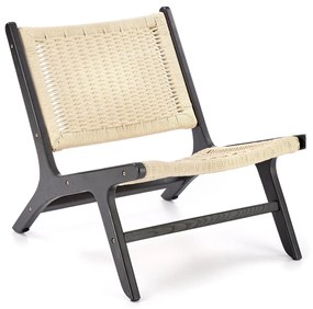Fotoliu Foden natur/negru - H74 cm