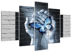 Tablou - Fluture pe perete (150x105 cm)