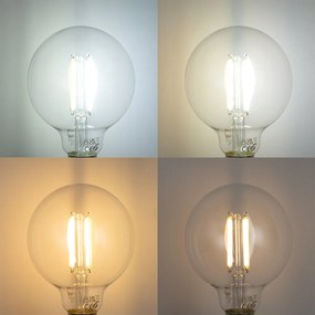 Bec LED inteligent E27 reglabil G95 transparent 7W 806lm 2700-6500K