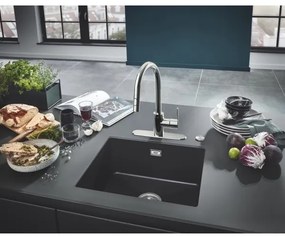 GROHE 31654AP0 - Chiuvetă K700U 533 × 457 mm, granit negru/negru