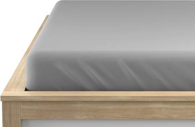 Cearsaf jersey cu lycra gri deschis 90 x 200 cm