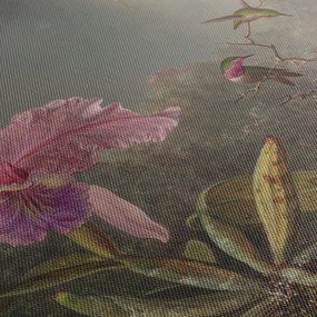 Tablou - Martin Johnson Heade, Cattleya Orchid and Three Hummingbirds, reproducere (150x105 cm)