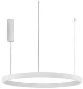 Lustra LED design circular cu iluminat sus si jos ELOWEN alb, diametru 80cm
