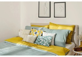 Pat matrimonial 160x200 cm bej tapițat cu somieră Elyna – Bobochic Paris