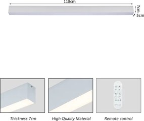 Brilagi - Plafonieră LED reglabilă SLEEKLINE LED/40W/230V Wi-Fi Tuya argintiu+telecomandă