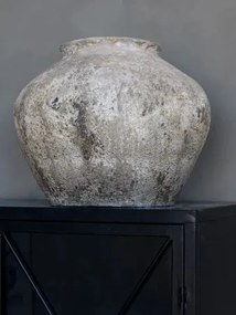 Vază decorativă tip oală, stil antic, culoare patină naturală, din polirasină, „Heritage”
