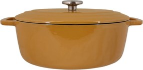 Oală fontă emailată ovală cu capac 6,0 L Auriu Fontestic Cosy &amp; Trendy 4172604