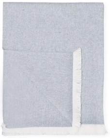 Pled din amestec de bumbac Euromant Summer Linen, 140 x 180 cm, albastru