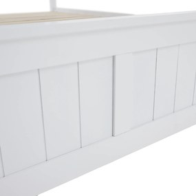 Pat cu lamele, lemn de pin/alb, 160x200, LUCAS NEW