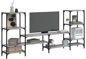 vidaXL Comodă TV, gri sonoma, 206,5x28,5x95 cm, lemn compozit