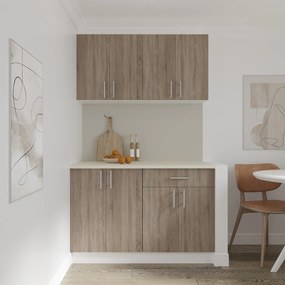 Corp haaus Karo, 1 Sertar, 2 Usi, Stejar Sonoma Inchis/Alb, 60 x 50 x 80 cm