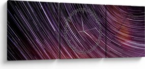 Tablou cu stele șterse pe cer (cu ceas) (90x30 cm)