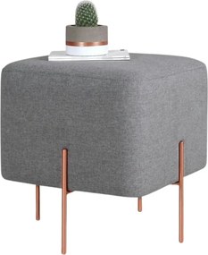 Taburet COPPER 63, stofa clasica gri, 40x40x42 cm