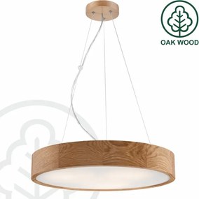 Brilagi - Lustru LED RGBW reglabil CARVALHO, 3x E27/15W/230V, Wi-Fi, stejar, Ø 47,5 cm