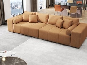 Canapea extensibilă dumonde cu ladă de depozitare si sezut confortabil din spuma high-density, Marbela Enjoy Mango XXL 295x100 cm