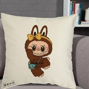Perna Personalizata Kabuda Maro cu Funda Aurie, 40x40 cm, Ecru, Husa Detasabila, Perna Inclusa, BEKZ®