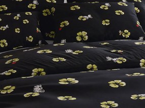 Lenjerie de pat din microfibra FOUR LEAF CLOVER negru Dimensiune lenjerie de pat: 2 buc 70 x 90 cm | 200 x 220 cm