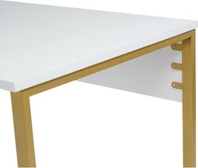 Birou Twin Alb și Auriu