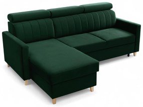 Colțar cu funcție de dormit Vario universal - verde catifea Bluvel 78