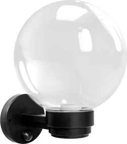 Brilagi - Aplică de exterior cu senzor HARBOR 1xE27/40W/230V IP33 negru/sticlă transparentă