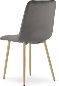 Scaun din catifea gri LAVA PEWTER GREY