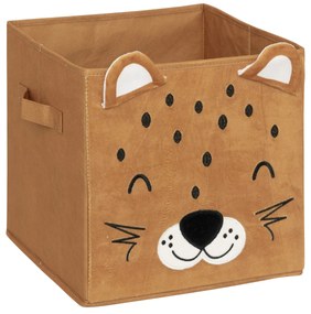 Cutie de depozitare catifea Leopard 29 x 29 cm