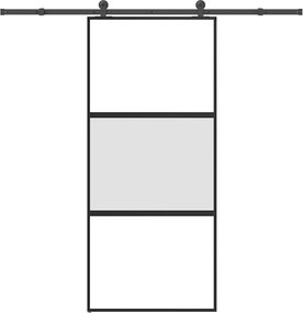 vidaXL Ușă glisantă cu set de feronerie sticlă temperată și aluminiu