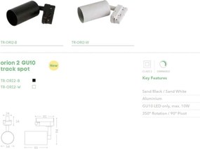 Spot pentru sina Track Project Collection, Orion 2 alb