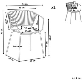 Set 2 buc. scaune de sufragerie RAGOR (auriu). 1022869