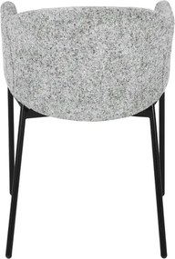 Set de 2 scaune aspect retro, Metal Negru, Chenille Gri, NOBLESSE A-47577 VC