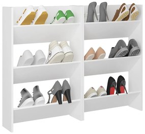 Pantofare de perete, 2 buc., alb, 60x18x90 cm, PAL 2, Alb, 60 x 18 x 90 cm, 1, 60 x 18 x 90 cm