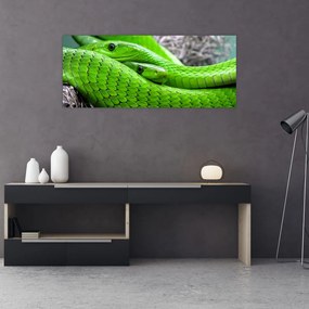 Tablou  cu șerpi verzi (120x50 cm), în 40 de alte dimensiuni noi