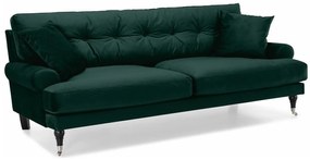 Canapea Seattle E120Numărul de locuri: 3, Verde, 222x100x87cm, Tapiterie, Picioare: Role, Lemn