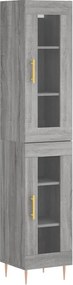 vidaXL Dulap înalt, gri sonoma, 34,5x34x180 cm, lemn prelucrat