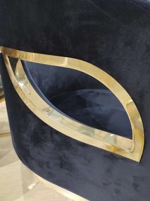 Fotoliu tapitat Morello negru/gold – H78 cm