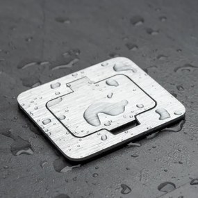 Priză încastrabilă de podea de exterior Brilagi IP55 crom mat dreptunghiular