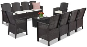 Set ratan cu o canapea extinsa Lido Coffee Box Max 10 maro Bica