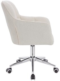 HR550K Scaun Crem Boucle cu Bază Cromata