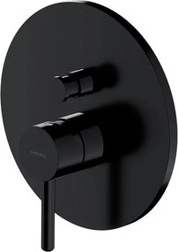 Baterie cada-dus incastrata Omnires Y finisaj negru semimat fara corp ingropat
