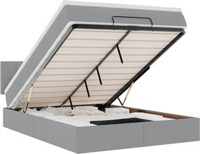 vidaXL Pat otoman cu saltea țesătură gri deschis 140x190 cm