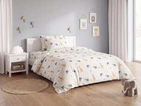 Cearsaf din bumbac pentru patut copii LITTLE SAFARI colorat 110x160 cm