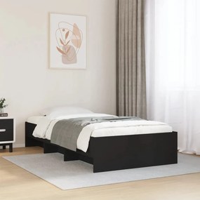 3295703 vidaXL Cadru de pat, negru, 90x190 cm, lemn prelucrat