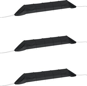 vidaXL Tuneluri din plasă, 3 buc., negru, oțel și polietilenă