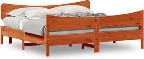 vidaXL Cadru de pat fără saltea, maro ceruit 200x200 cm lemn masiv pin