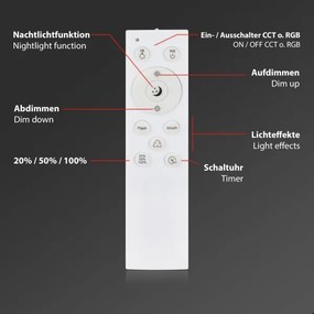 Plafonieră LED RGBW dimabilă Briloner 3709-014 LED/22W/230V argintiu + telecomandă