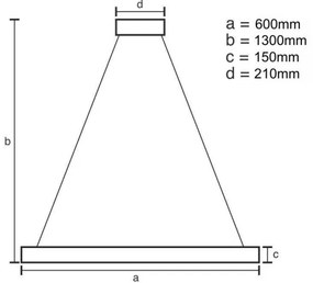Lustră LED dimabilă pe cablu LED/40W/230V 3000-6500K auriu + telecomandă