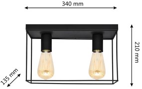 Plafonieră FINN 2xE27/15W/230V negru