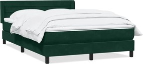 vidaXL Pat box spring cu saltea, verde închis, 160x220 cm, catifea