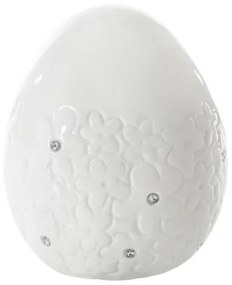 Decoratiune din dolomita Egg Big Alb, Ø11xH12 cm