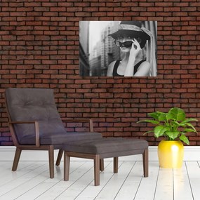 Tablou pe sticlă cu femeie (70x50 cm)